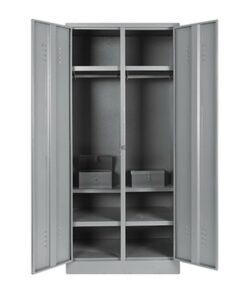 Steel Hostel Locker - Metal - with Money Box - Double - 180 x 79 x 52 cm - DHL03-grey