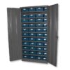 Grey Steel Cabinet - Plastic Shelf Bins - Blue Storage Container Kit - 1800 (H) x 900 (W) x 450 (D) mm