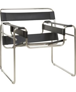 Visitors Arm Chair - Wassily Breuer - Stainless Steel and Black