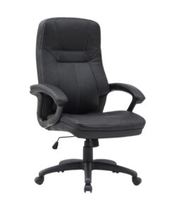High Back Office Chair - Headrest - Wall Street - PU Leather - Swivel and Tilt - Gas Height - Light Grey