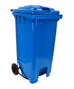 Wheelie Pedal Bin - 240L Foot Operated Pedal Bin - Plastic - Blue