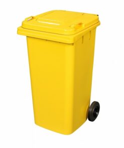 120L Wheelie Bin - 2 Wheel - Plastic - Yellow