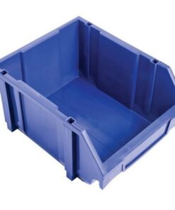 Matlock Plastic Louvre Panel Bin - Stack and Hang Container - Interlocking Design - 28 x 35 x 18.4 cm - Blue