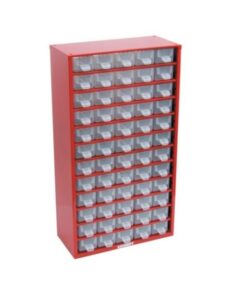Kennedy Parts Organiser - Steel Case & Plastic Drawers - 60 Compartments - Stackable - 15.5 x 30.6 x 55.1 cm