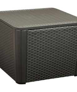 Jabulani Patio Table - Outdoor - Rattan Look - Charcoal - 57 x 57 x 43cm