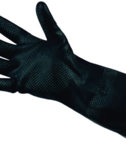 EKASTU Chemical Protection Gloves Size 10-10½ (XL) M2-PLUS, Cat.3, Polychloroprene, Black, Approx. 31 cm Long, Pair