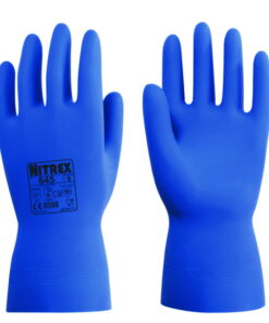 Chemical protective gloves Nitrex 440 XL (10) latex, blue, flocked inside, pack of 10 pair