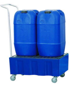 Asecos Drain Tray with Grating and Reels, 725 x 525 x 380 mm, PE, Payload 120 kg