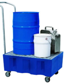 Asecos Drain Tray 725x525x380 mm PE, Payload 120 kg, Grating Zinc Coated with Reels