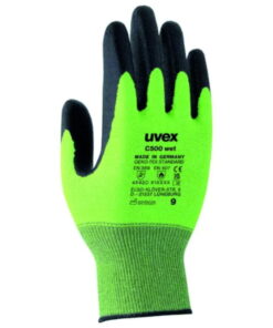 Uvex Protection Gloves C500 Wet Size 9, Cord-HS, Lime/Anthracite Type 60492, Pair
