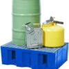 Asecos Drain Tray 714 x 525 x 235 mm, PE, Payload 150 kg, Grating Zinc-Coated (Without Feet)