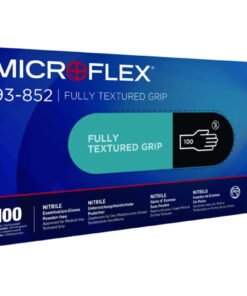 Ansell Microflex, Size 8½-9 (L), Black Double-sided Nitrile Gloves, Powder-free, Length 245mm, Wall Thickness 0.12mm