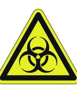 Warning sign, "Warning of biohazard", foil, self-adhesive, length 200 mm