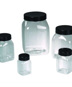 Bürkle Wide Mouth Container 1000 ml Square PETG Crystal Clear
