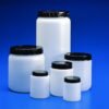 Kartell Cylindrical Jars 70 mL HDPE White with Black Screw Cap (Pack of 10)