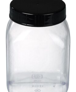 Bürkle Wide Neck Jar Square 500 ml PVC, with Lid
