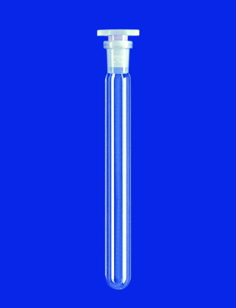 Lenz-Laborglas Round Bottom Test Tube NS 14/23 Ø 18 mm × 180 mm, DURAN® Tubing, PE Stopper