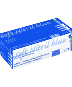 Unigloves Soft Nitrile Gloves Size L (8-9) "SOFT NITRIL BLUE ECO", Blue, Non-Sterile, Powder-Free, Rolling Edges, Latex-Free, Pack of 100
