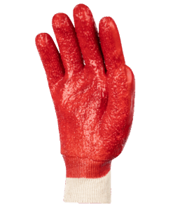 Red PVC Knit Wrist Terry Palm Glove