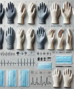 LLG Disposable Gloves Ergo Nitrile Size L Blue Fingers Textured Powder-Free 240 mm Pack of 200