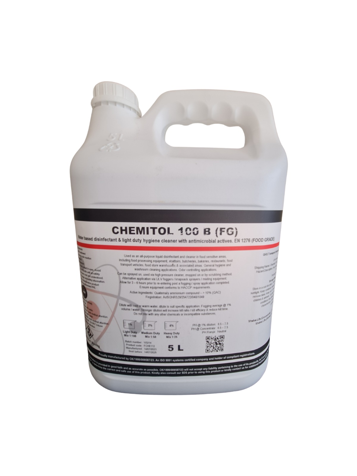 Chemitol 100 B Light Duty Food Grade Surface Cleaner 5L