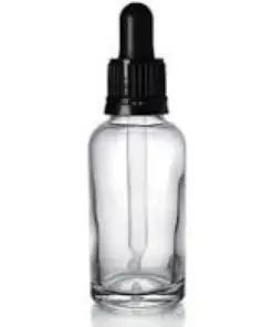 Dropper Bottles, Clear, Black Pipette Lids