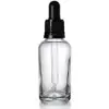 Dropper Bottles, Clear, Black Pipette Lids