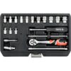 Socket Set - AS-Drive 6 Point - Chrome Vanadium - 1/4" Connector - 20 Piece - YT-14491
