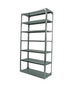 Bolted Shelving Steel Bay 7 Shelves - Uni-Angle - Seven Shelf Kit - Galvanised - 274.3 x 91.4 x 38.1 cm