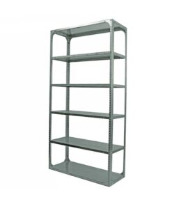 Bolted Shelving Steel Bay 6 Shelves - Uni-Angle - Six Shelf Kit - Galvanised - 182.9 x 91.4 x 30.5 cm