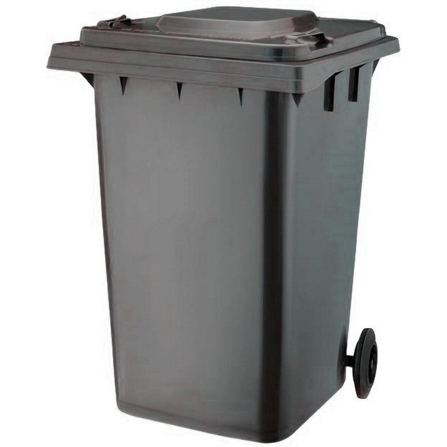 360L Wheelie Bin - 2 Wheel - Plastic - Black