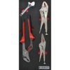 Kennedy Adjustable & Grip Wrench Tool Set - 4 Pieces - with 1/3 Width Foam Tool Control Inlay for Tool Chests