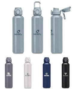 750ml Recycled PET Water Bottle With Press Button Closure Lid With Safety Lock