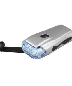 Dynamo torch with spinning handle Available in: Matt Silver