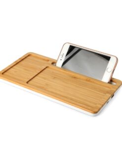 Bamboo Wireless Charger & Desk Caddy Phone Stand – Eco Friendly Corporate Gift