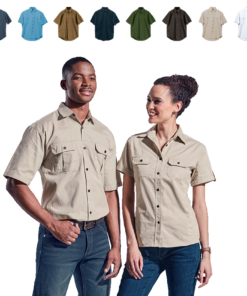Barron Mens Plain Bush Shirt Short Sleeve – Avail in Many Colours