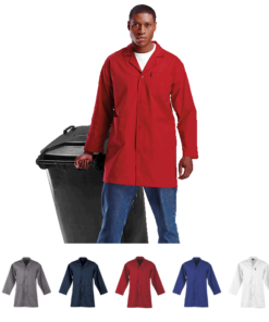Barron Poly Cotton Dust Coat 190g Poly Cotton Twill Fabric With 3 Pockets