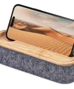 Byoga Recycled PET Felt & Bamboo Organiser & Pen Holder. The Lid Serves As A Phone Holder & Ruler