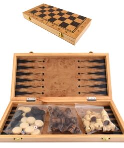 Classic 3-in-1 Game Set Backgammon, Chess & Checkers Set