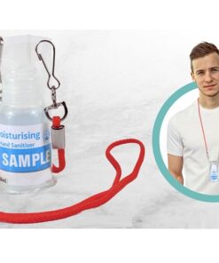 Cord Pouch Lanyard with PVC Pouch and 50ml Sanitiser – Min 150 units
