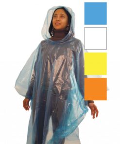 Unisex Disposable Poncho Blue