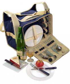 Two-Tone Navy Large Picnic Set For 4