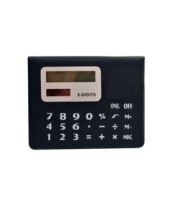 Black 8 Digit Calculator With Solar Panel & Sticky Notes Holder