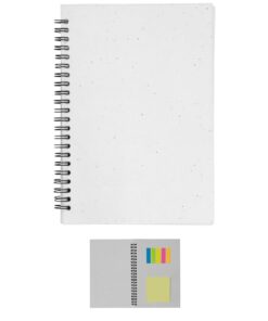 Eco Friendly A5 Notebook With Spiral Binding & Various Sticky Notes On Inside Cover