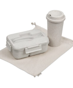 Eco Friendly Lunch Gift Set – Lunch Box & Tumbler in Cotton Drawstring Bag