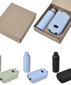 Eco Friendly Recycled Plastic Lunch Box & Water Bottle Berbria Corporate Gift Set