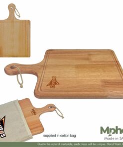 Eco Friendly Square Wooden Paddle Serving Board In Cotton Bag – Min 20 Units