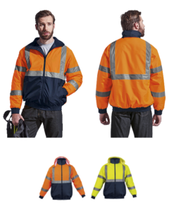 Hawk Reflective Safety Work Wear Jacket – Orange/Navy or Yellow/Navy