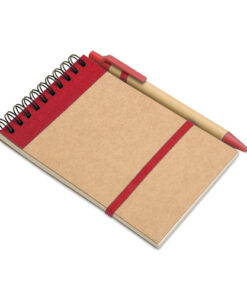 Recycled paper notebook and pen