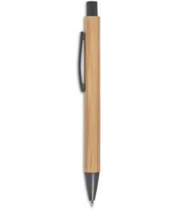 Jona Recycled Bamboo & Black Steel Ball Pen With Quality Black Ink